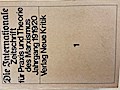 Die Internationale. Zeitschrift für Praxis und Theorie des Marxismus._1. Jahrgang 1919/20